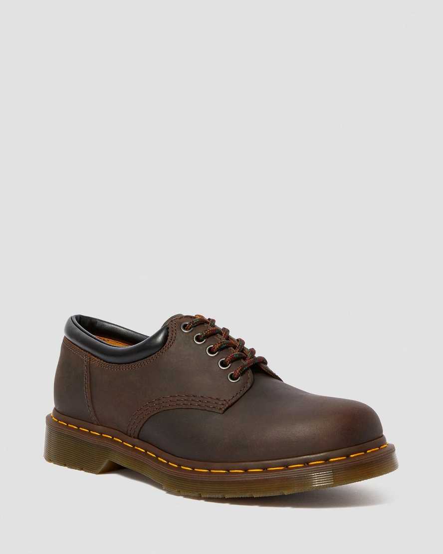 Dr. Martens 8053 Crazy Horse Lær Oxford Sko Herre Mørke Brune [9587FEWUN]